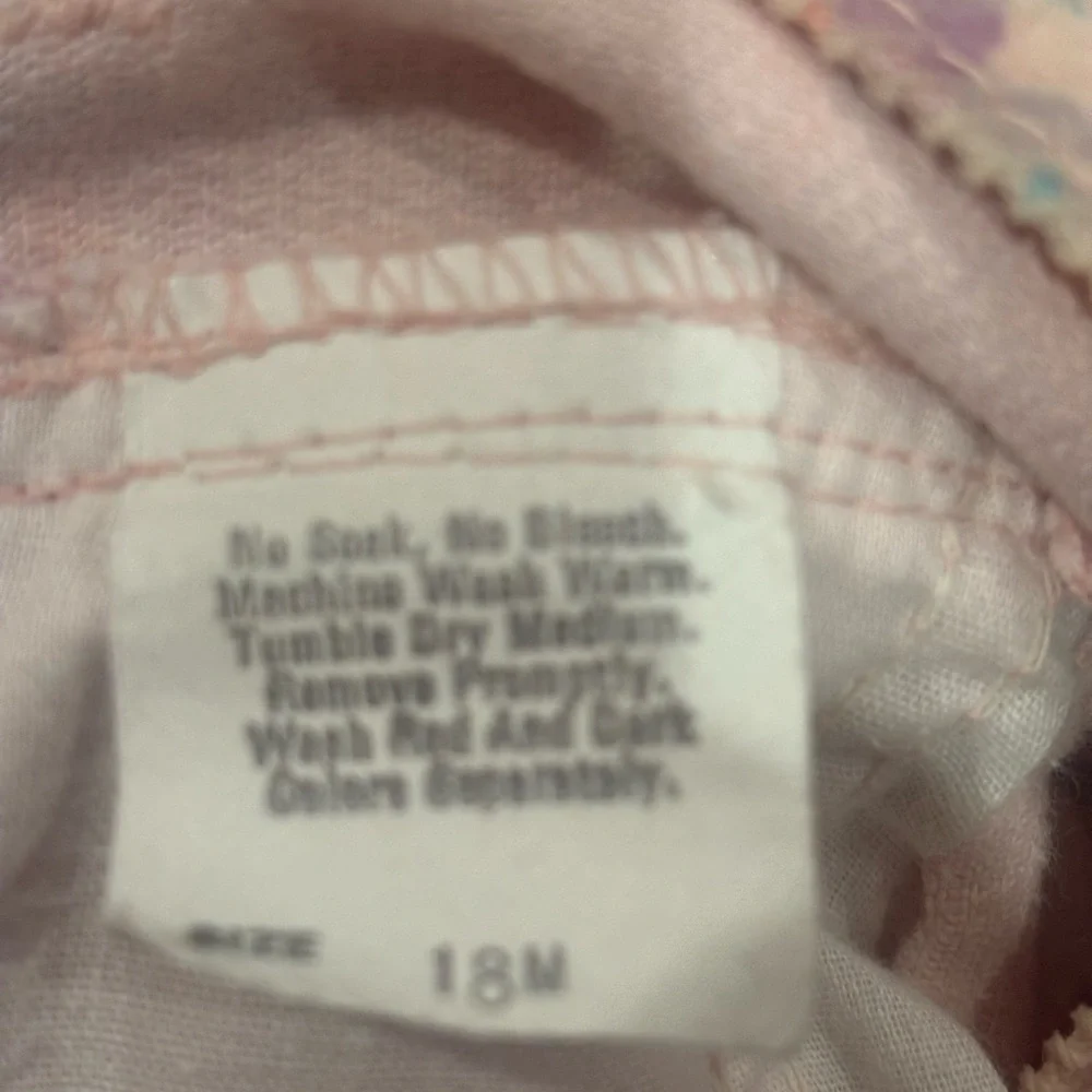 OshKosh B'gosh Vesteak Vintage 80’s Light Pink Overalls with Purple Bunnies‎